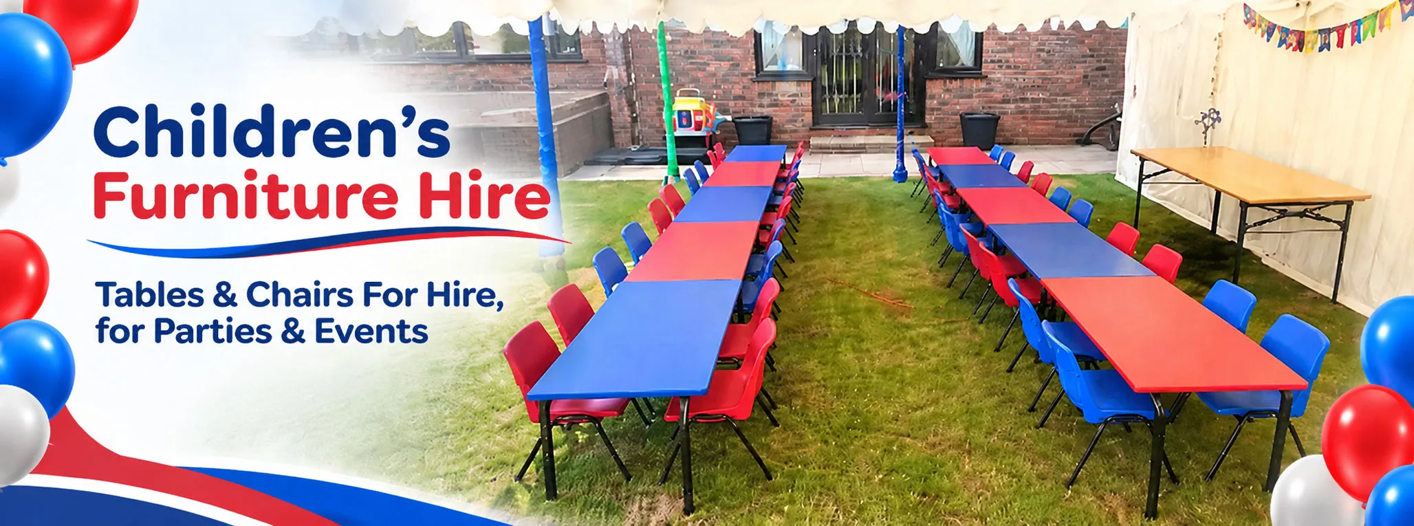 Children's Furniture Hire outdoor party tables and chairs